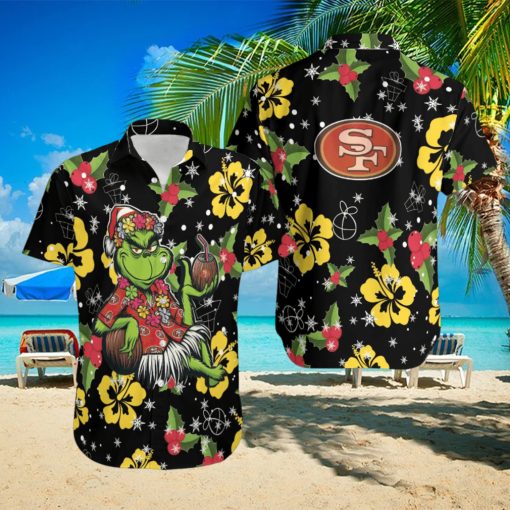 Aloha Grinch Relax Christmas NFL San Francisco 49ers Hawaiian Shirt AOP For Men And Women