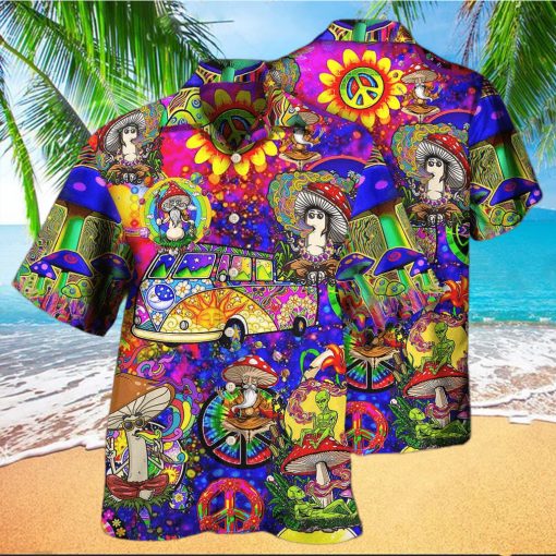 Aloha Hippie Mushroom Peace Funny Hawaiian Shirt Summer Gift For Friend