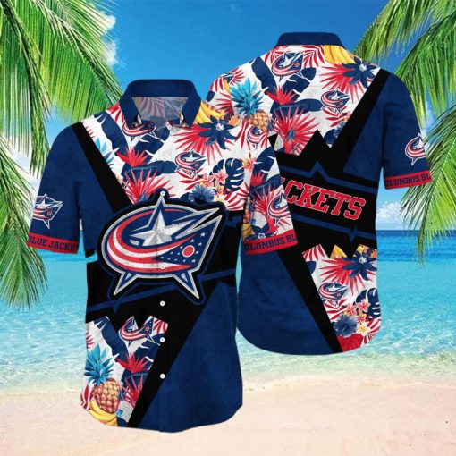 Aloha NHL Columbus Blue Jackets Hawaiian Shirt Gift For Beach Trip