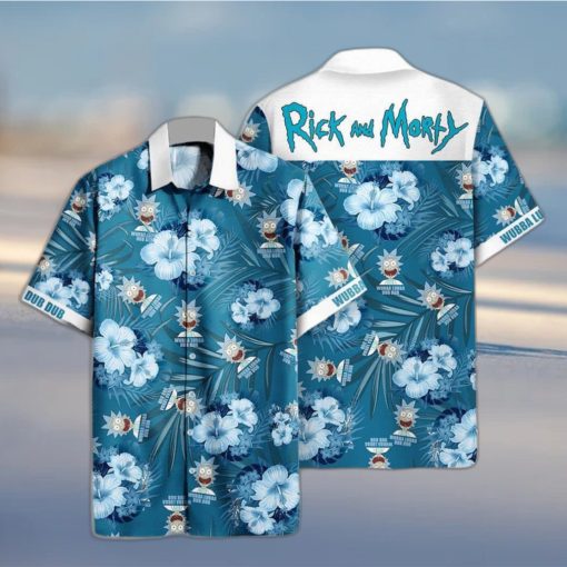 Aloha Rick And Morty Hawaiian Shirt Hibiscus Flowers Pattern Summer Holiday Gift