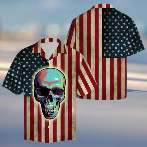 Aloha Shirt Skull American Flag H207018 Hawaiian Shirt