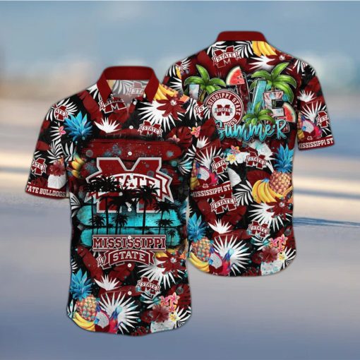 Aloha Summer NCAA Mississippi State Bulldogs Hawaiian Shirt Tropical Fruit Pattern