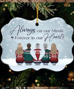 Although You Can't See Us, We're Always With You Memorial Personalized Custom Ornament Acrylic Benelux Shaped Christmas Sympathy Gift For Family Members