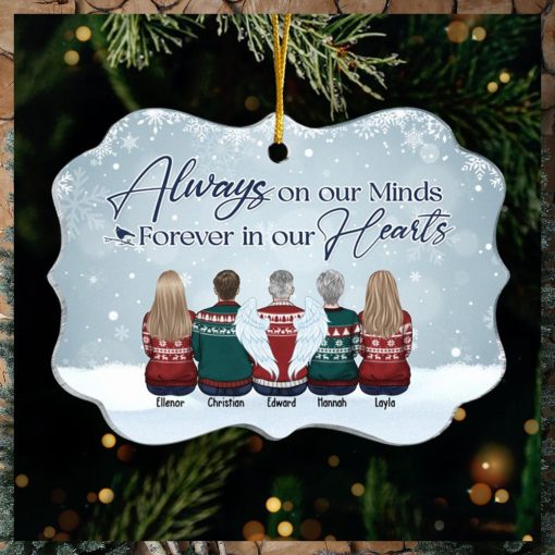 Although You Can’t See Us, We’re Always With You   Memorial Personalized Custom Ornament   Acrylic Benelux Shaped   Christmas Sympathy Gift For Family Members