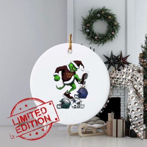 The Grinch Washington Commanders Stomp On NFL Teams Christmas Ornament