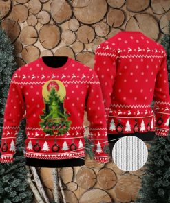 Amaretto Grinch Snow Ugly Christmas Wool Knitted Sweater