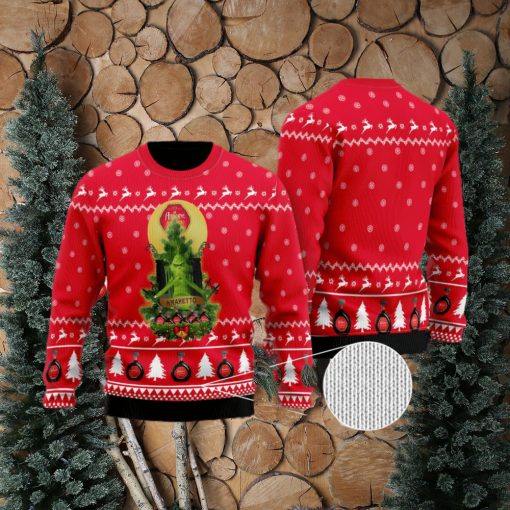 Amaretto Grinch Snow Ugly Christmas Wool Knitted Sweater