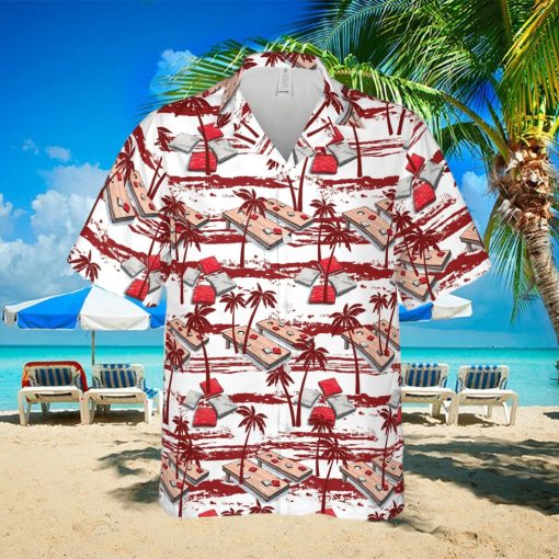 Amazing Cornhole Red Palm Tree Unisex Hawaiian Shirts