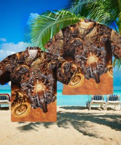 Amazing Skull Motorcycle Racing Hawaiian T Shirt