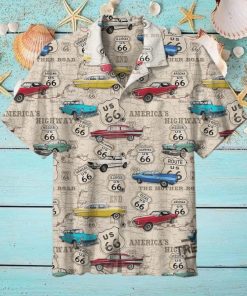 Amazing Vintage Muscle Car On Route Hawaiian Shirts