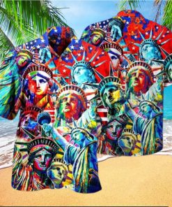 America Colorful Statue Of Liberty Hawaiian Shirt