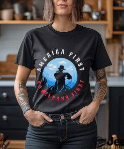 America First Americans First Cowboy logo shirt