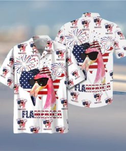 America Flag Flamingo Hawaiian Shirt Summer Gift For Friend