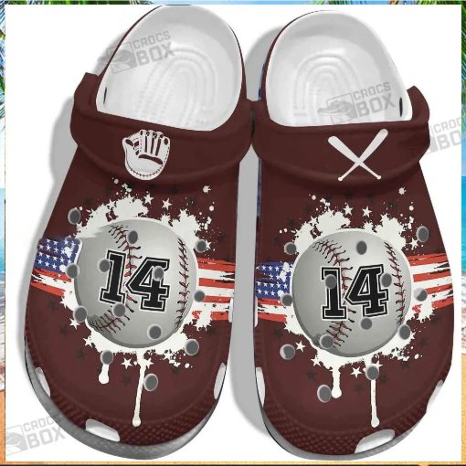 America Flag Vector Custom Crocs – 14Th Outdoor Baseball Crocs