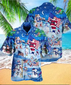 America Merry Xmas Santa Claus Hawaiian Shirt