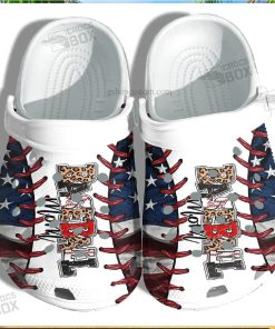 America Mom Leopard Baseball Crocs Shoes Gift For Mother