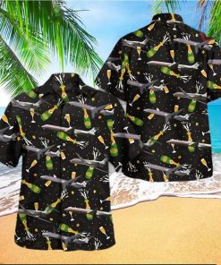 American Airlines Mcdonnell Md 83 Happy New Year Button Up Hawaiian Shirt