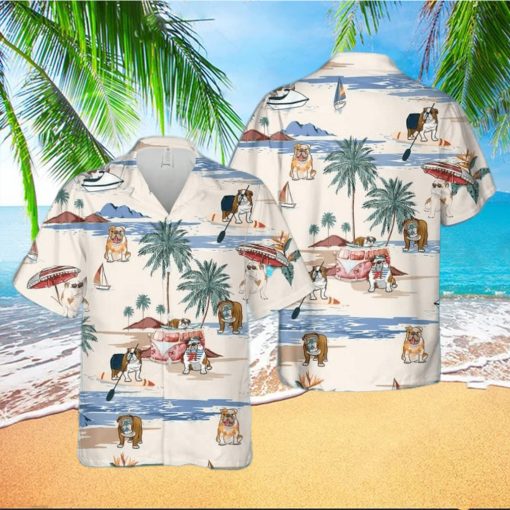 American Bulldog Summer Beach Hawaiian Shirt  Dog Hawaii Shirt For Summer Travel