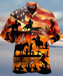 American Cowboy Sunset Full Printing Hawaiian Shirt