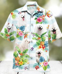 American Eskimo Dog Tropical Flower Hawaiian Shirt