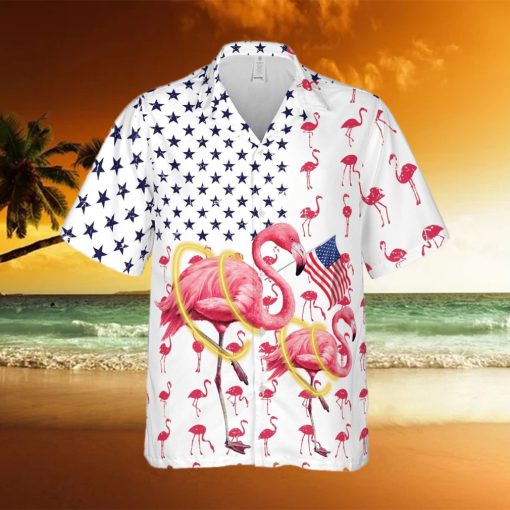 American Flag Flamingo Independence Day Unisex Hawaiian Shirts