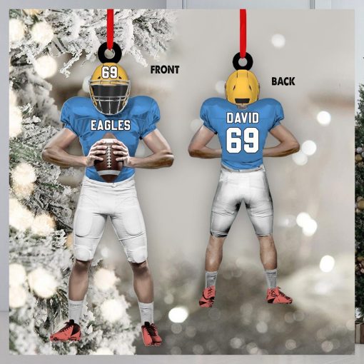 American Football Player Personalized Ornament For Football Lovers   Custom Gift For Football Player