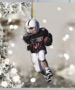 American Football Player Photo Personalized Ornament Gift For Football Player Football