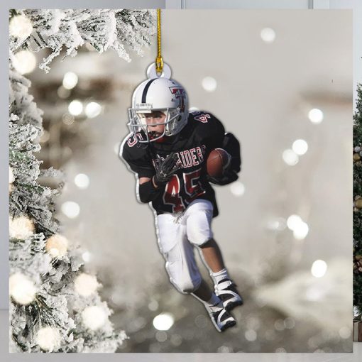 American Football Player Photo Personalized Ornament Gift For Football Player Football