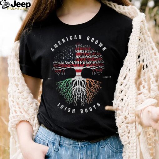 American Grown Irish Roots Ireland Flag Vintage Green Irish Shirt