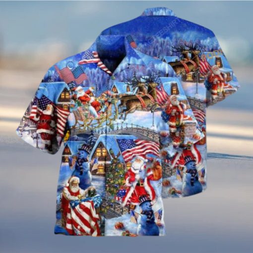 American Patriot Santa Hawaiian Shirt, Santa Claus Shirt