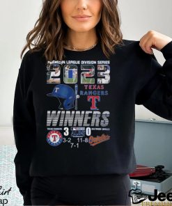 American league division series 2023 Texas rangers winners 3 baltimore orioles 0 shirt