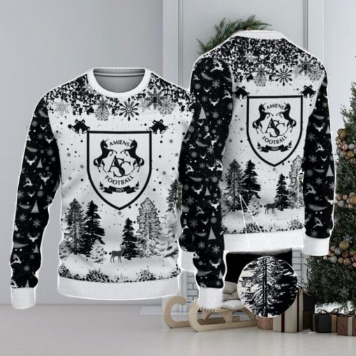 Amiens SC Big Logo Pine Trees Big Fans Gift Christmas Sweater For Men And Women