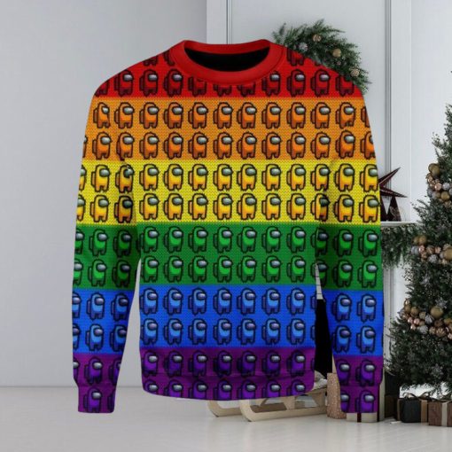 Among Us Gay Pride Ugly Christmas Sweater