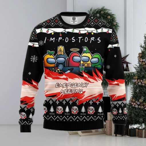 Among Us Imposter Meeting Ugly Christmas Sweater For Men Women