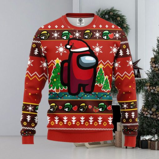 Among Us Red Ugly Christmas Sweater For Men Women