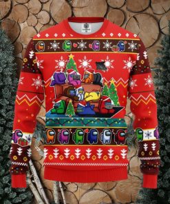 Among Us Ugly Christmas Sweater Red Amazing Gift Christmas Gift For Men And Women