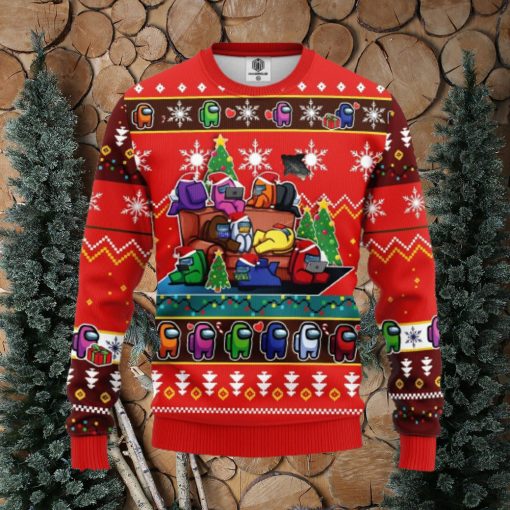 Among Us Ugly Christmas Sweater Red Amazing Gift Christmas Gift For Men And Women