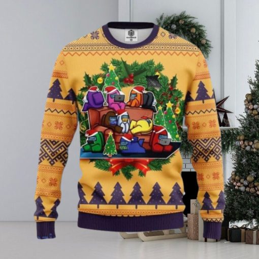 Among Us Yellow Ugly Christmas Sweater Best Gift For Men And Women