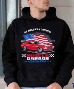 An American Original Muscle Garage own the road American flag shirt