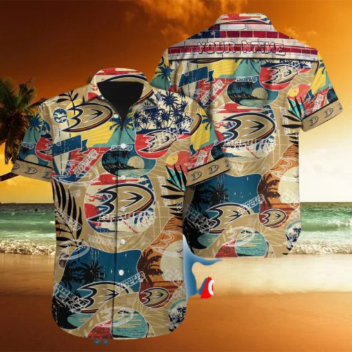 Anaheim Ducks Custom Name Vintage Hawaiian Shirt For Fans