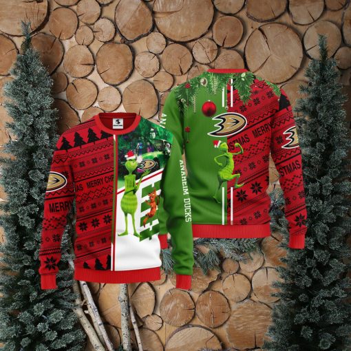 Anaheim Ducks Grinch & Scooby doo Christmas Ugly Sweater