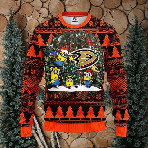 Anaheim Ducks Minion Christmas Ugly Sweater