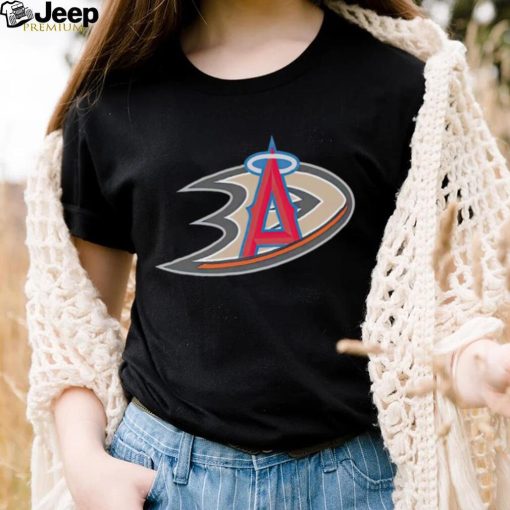 Anaheim Ducks and LA Anaheim Angels logo shirt