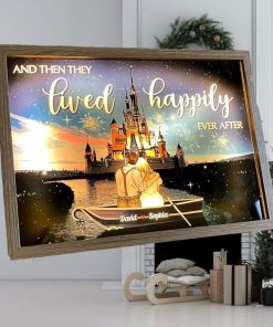 And They Lived Happily Ever After Personalized Light Picture Frame, Gifts For Couple