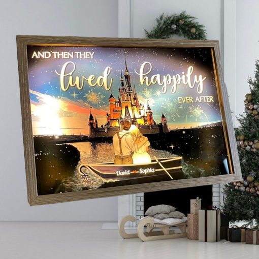 And They Lived Happily Ever After Personalized Light Picture Frame, Gifts For Couple