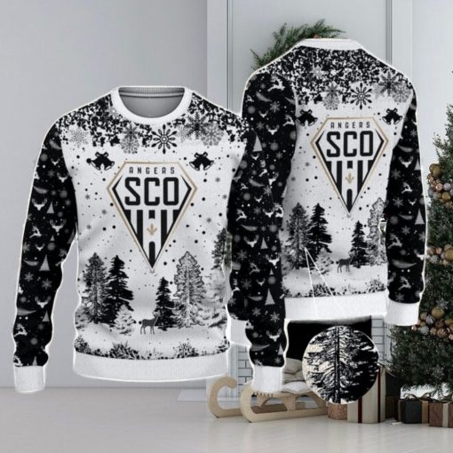 Angers SCO Big Logo Pine Trees Big Fans Gift Christmas Sweater For Men And Women