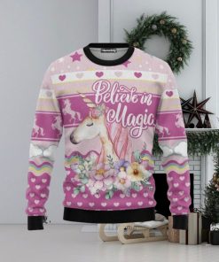 Animal Unicorn Believe In Magic Ugly Christmas Sweater