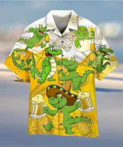 Animals Green Alligator Love Beer Aloha Hawaiian Shirt