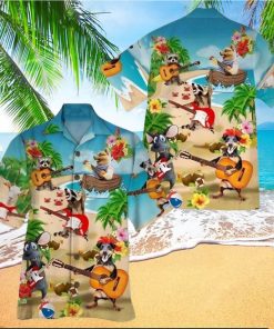 Animals Guitar Hawaiian Shirt Funny Play Music Beach Party Tropical