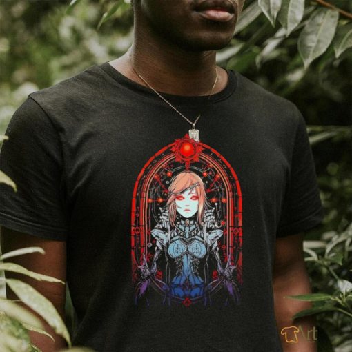 Anime Gothic Warrior girl with Red Frame shirt